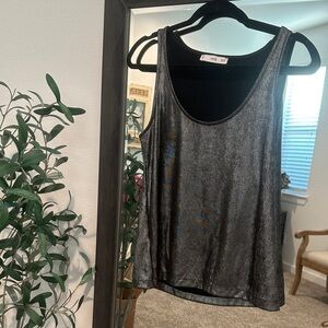 Mango Shimmering Silver Tank Top